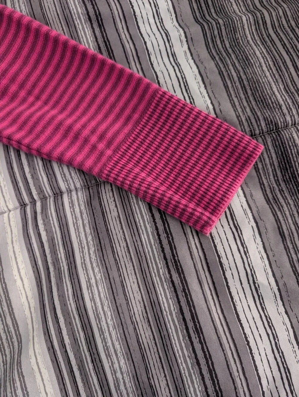 Tommy Hilfiger Hot Pink & Dark Pink Striped V-Neck Sweater